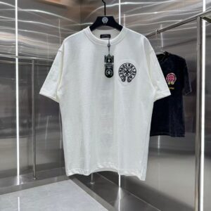 「#6545」Chrome Hearts Spring Colorful Horseshoe Embroidery Short-Sleeve T-Shirt