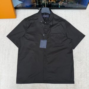 「#6551」LOUIS VUITTON Pocket Embossed Jacquard Short-Sleeve Shirt