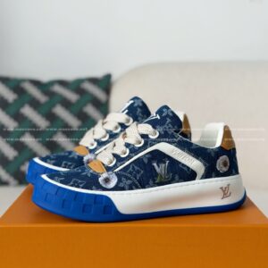「#6640」LOUIS VUITTON TILTED CANVAS LEATHER BOARD SHOES