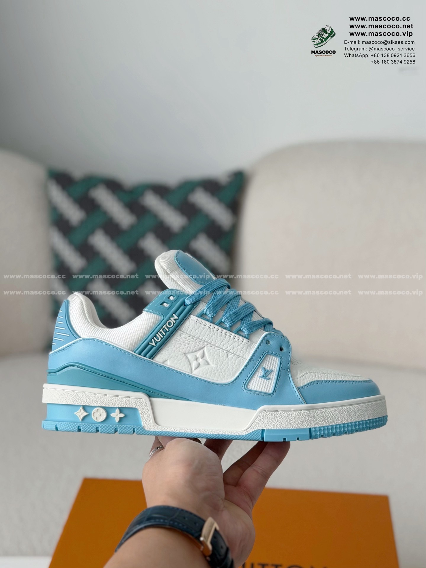 「#131」LOUIS VUITTON TRAINER SNEAKERS - Image 6