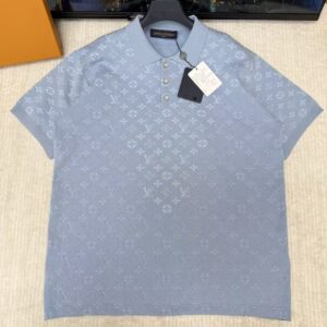 「#6705」Louis Vuitton monogram all-over jacquard knit polo shirt