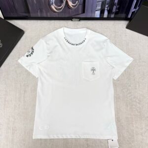 「#6721」Chrome Hearts Cross Sanskrit Crew Neck Short-Sleeve