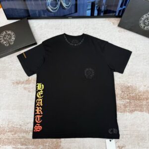「#6770」Chrome Hearts Horseshoe Gradient Sanskrit Print Short-Sleeve