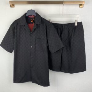 「#6785」Gucci jacquard logo print short-sleeved shirt set