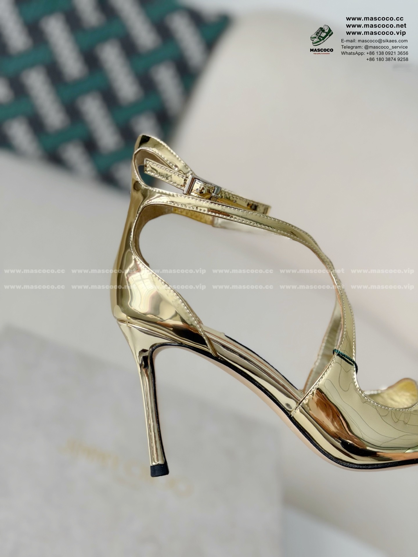 「#6819」Jimmy Choo Azia Buckle High Heels,9.5cm - Image 7