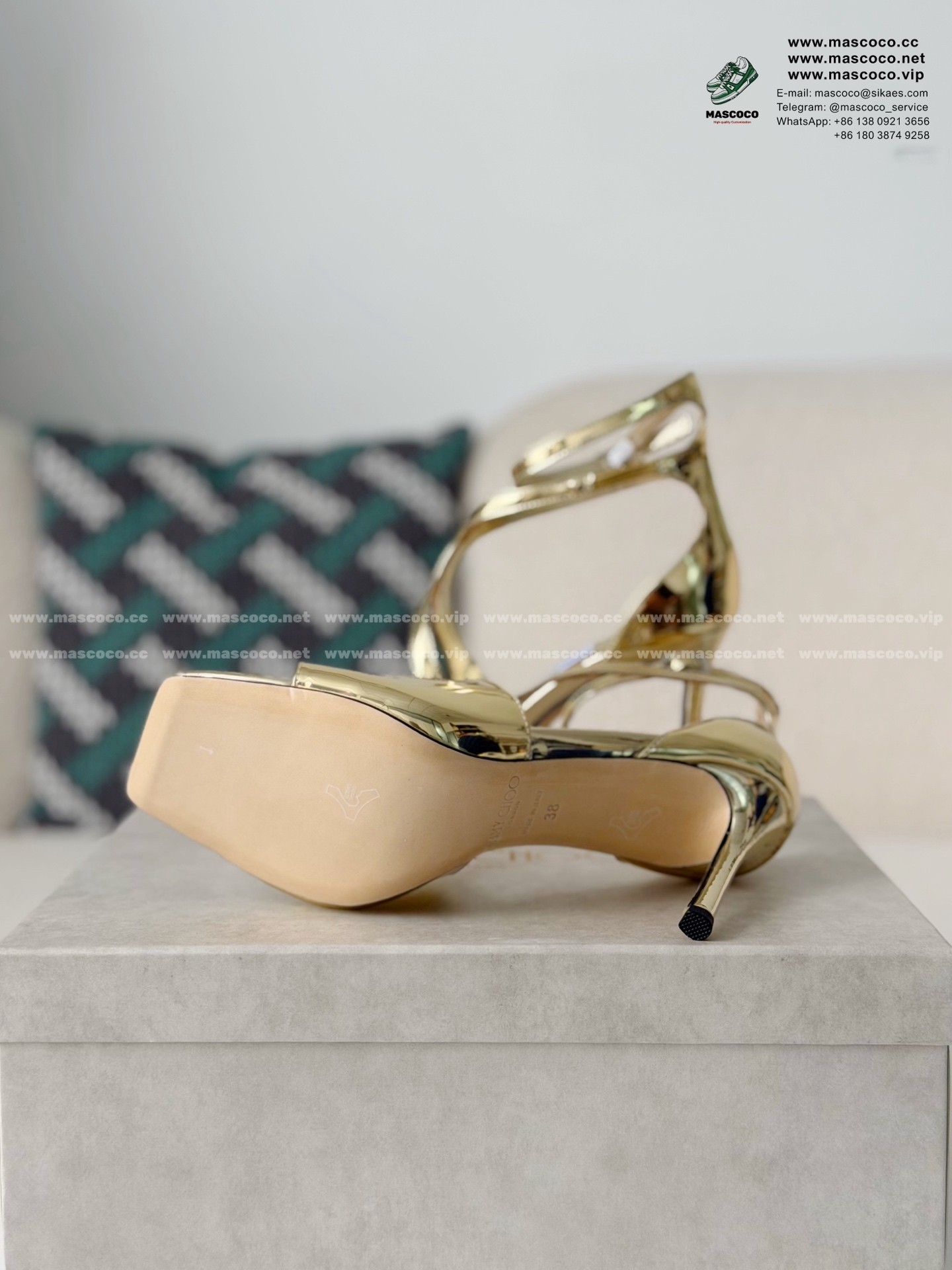 「#6819」Jimmy Choo Azia Buckle High Heels,9.5cm - Image 5