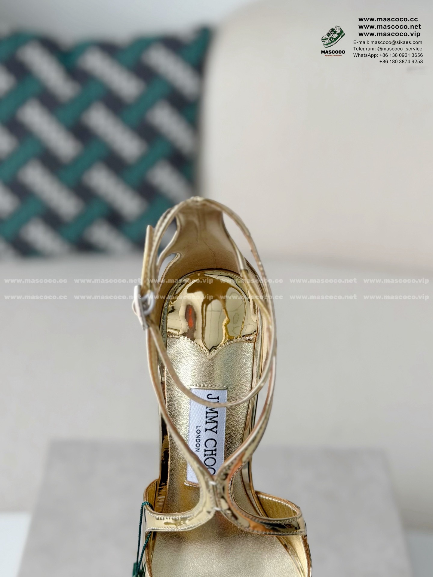 「#6819」Jimmy Choo Azia Buckle High Heels,9.5cm - Image 9