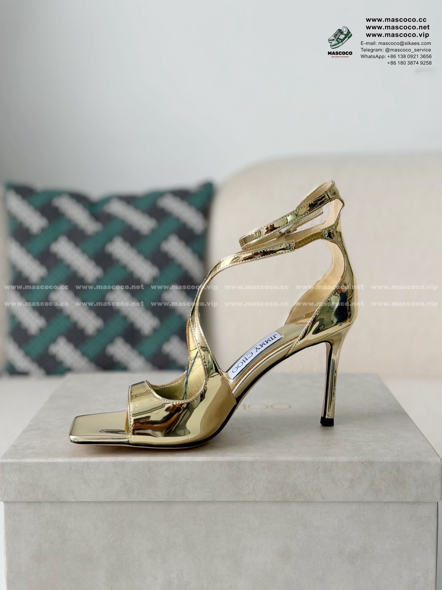 「#6819」Jimmy Choo Azia Buckle High Heels,9.5cm - Image 4