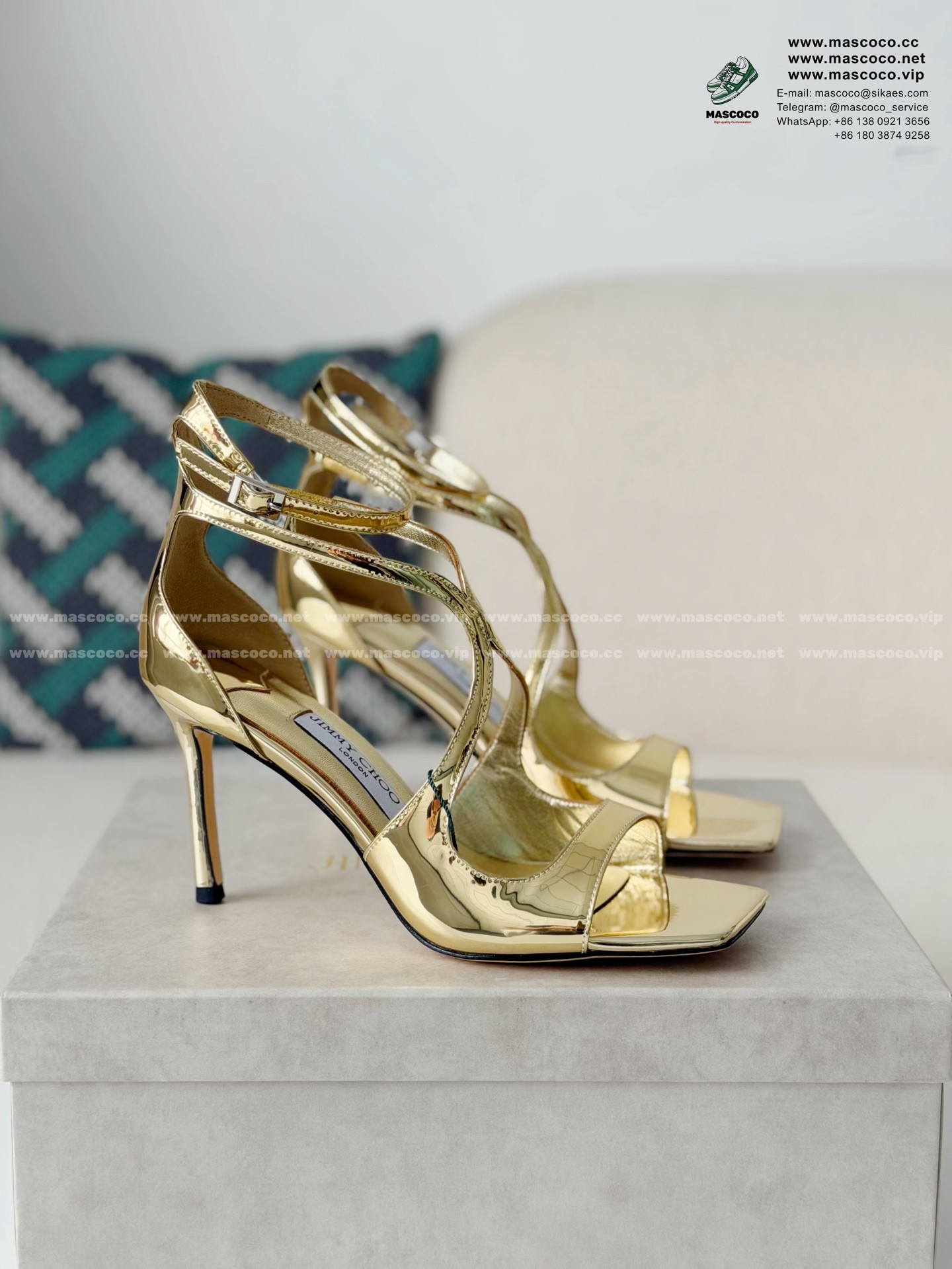「#6819」Jimmy Choo Azia Buckle High Heels,9.5cm - Image 2