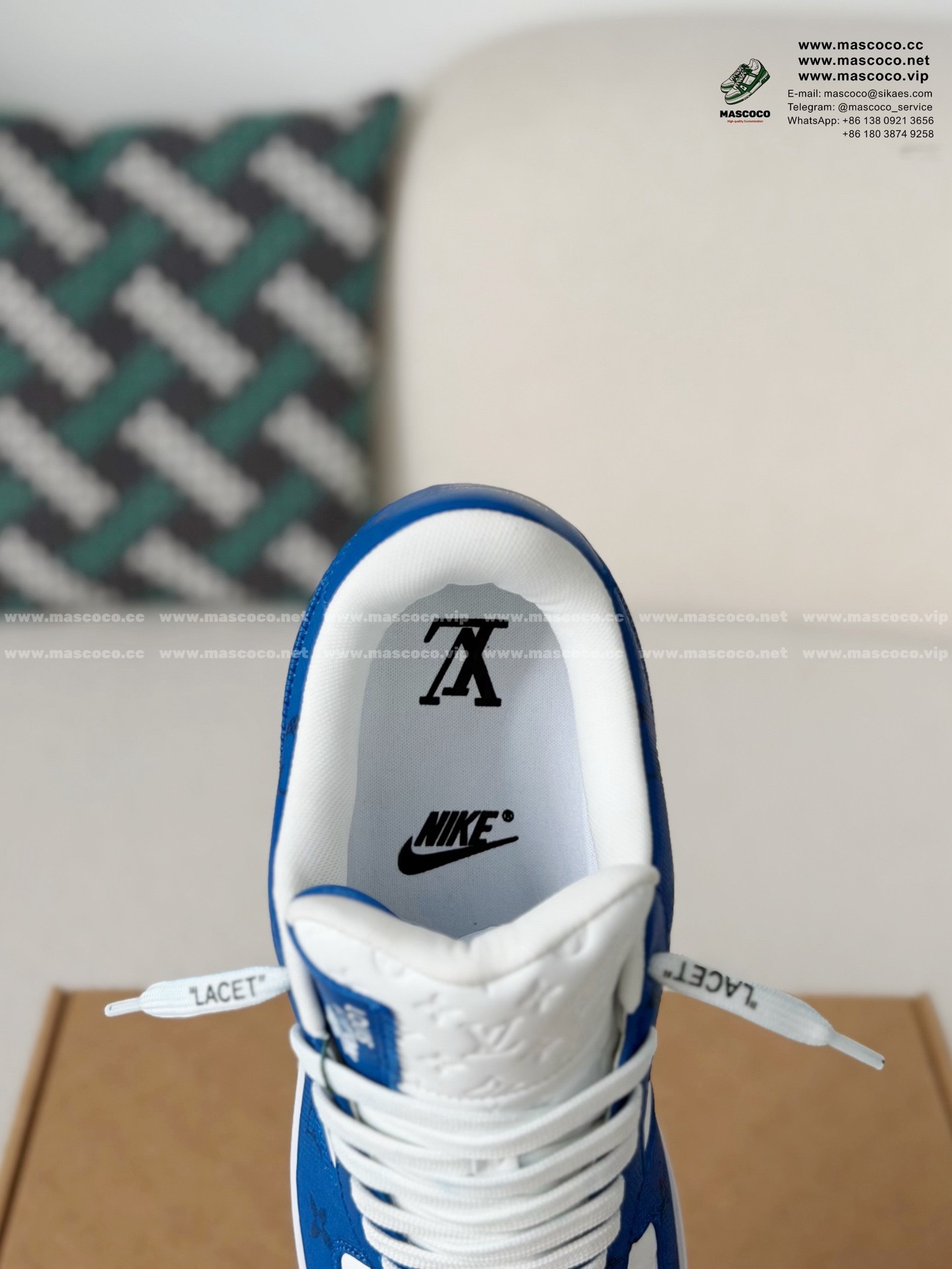 「#1117」Louis Vuitton x Nike Air Force 1 Sneaker - Image 10