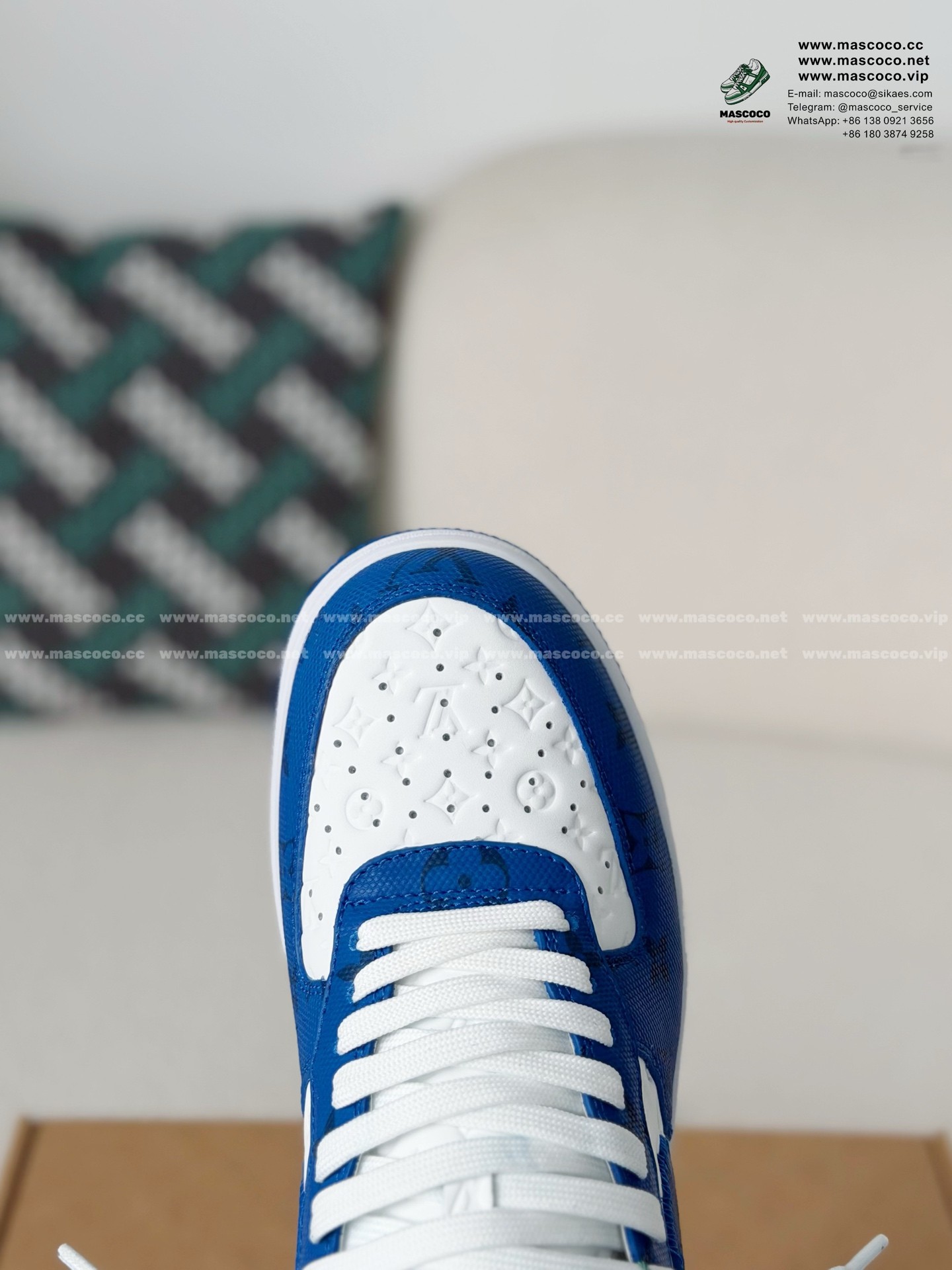 「#1117」Louis Vuitton x Nike Air Force 1 Sneaker - Image 9