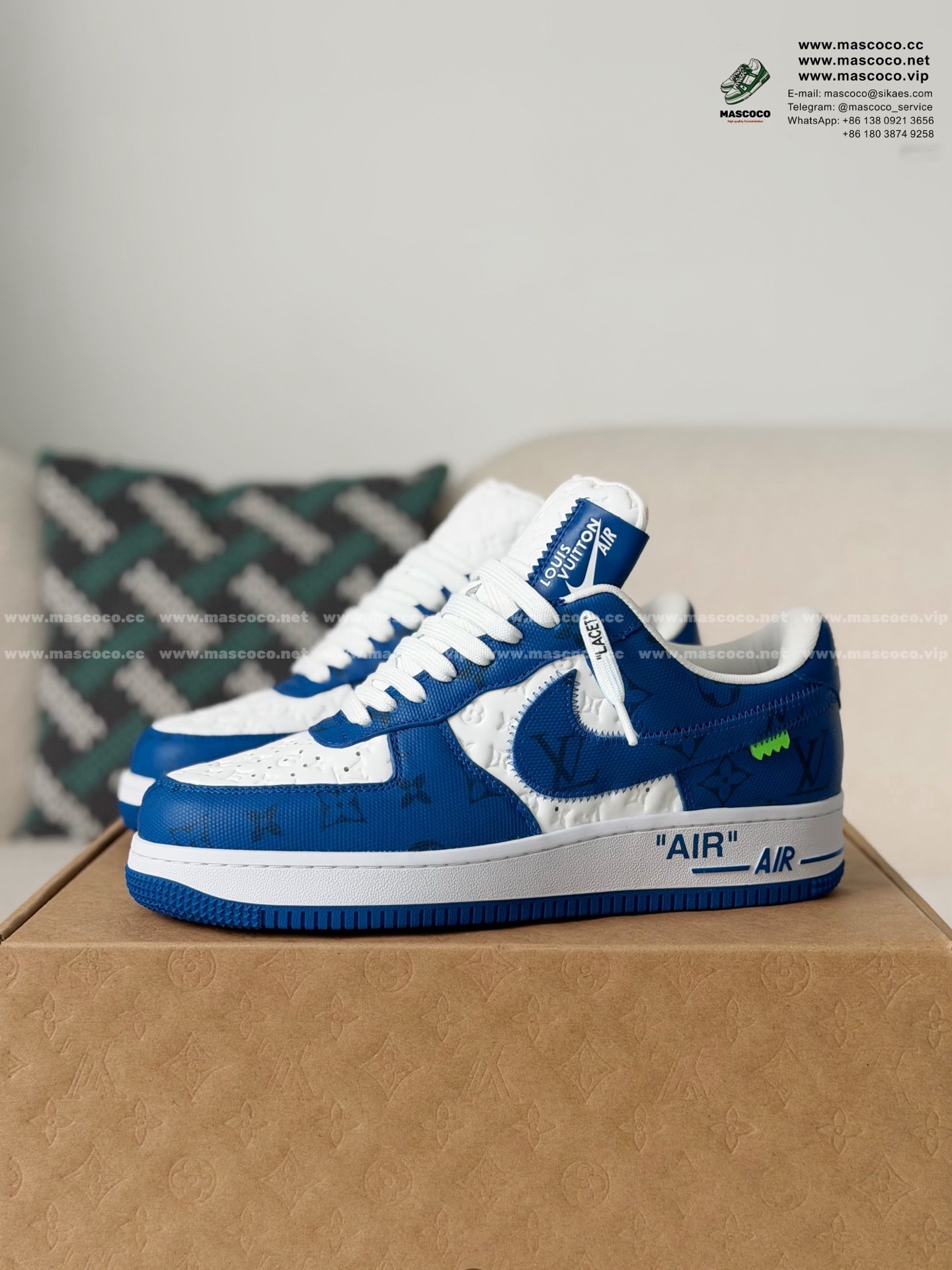 「#1117」Louis Vuitton x Nike Air Force 1 Sneaker