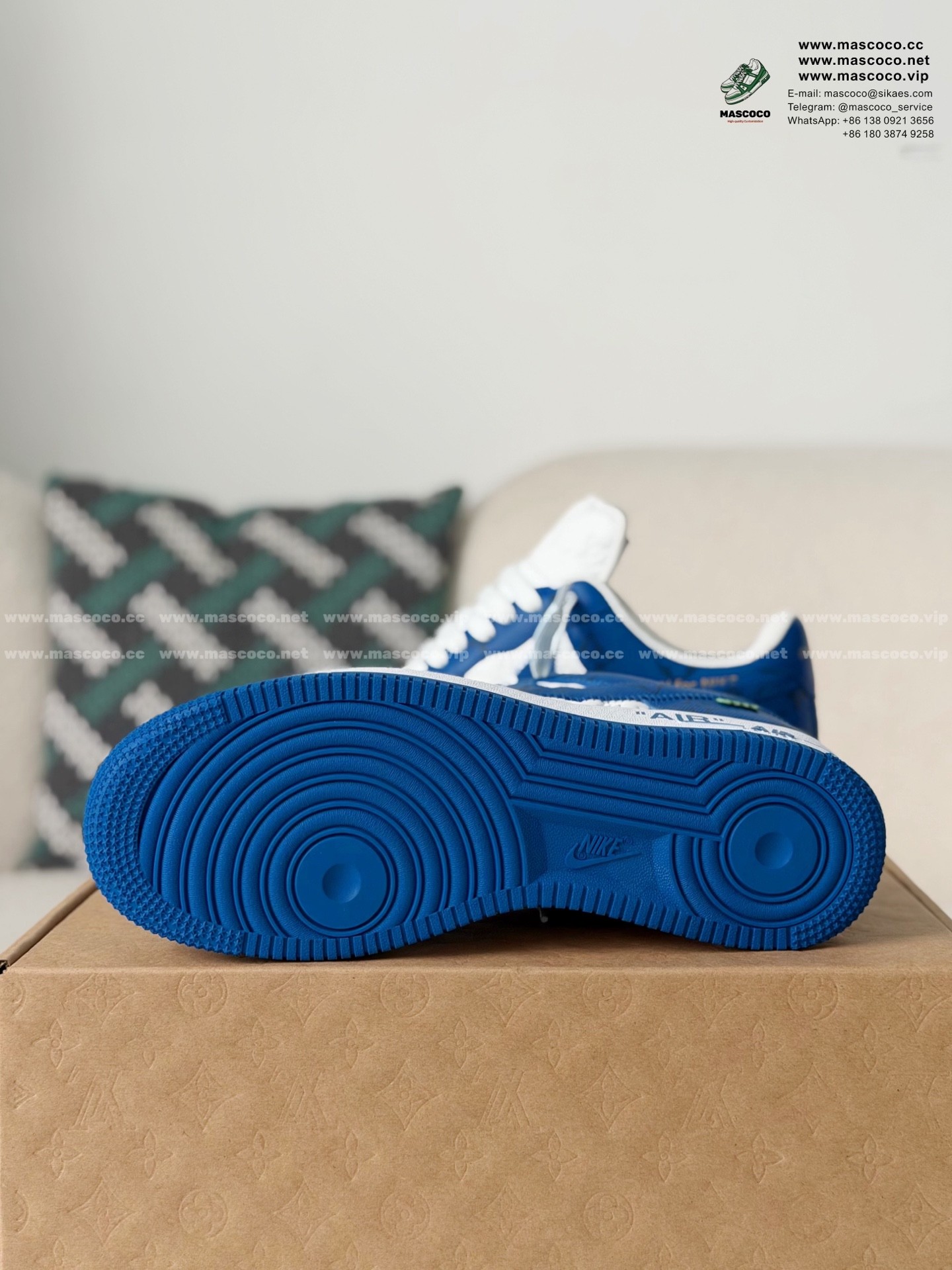 「#1117」Louis Vuitton x Nike Air Force 1 Sneaker - Image 5