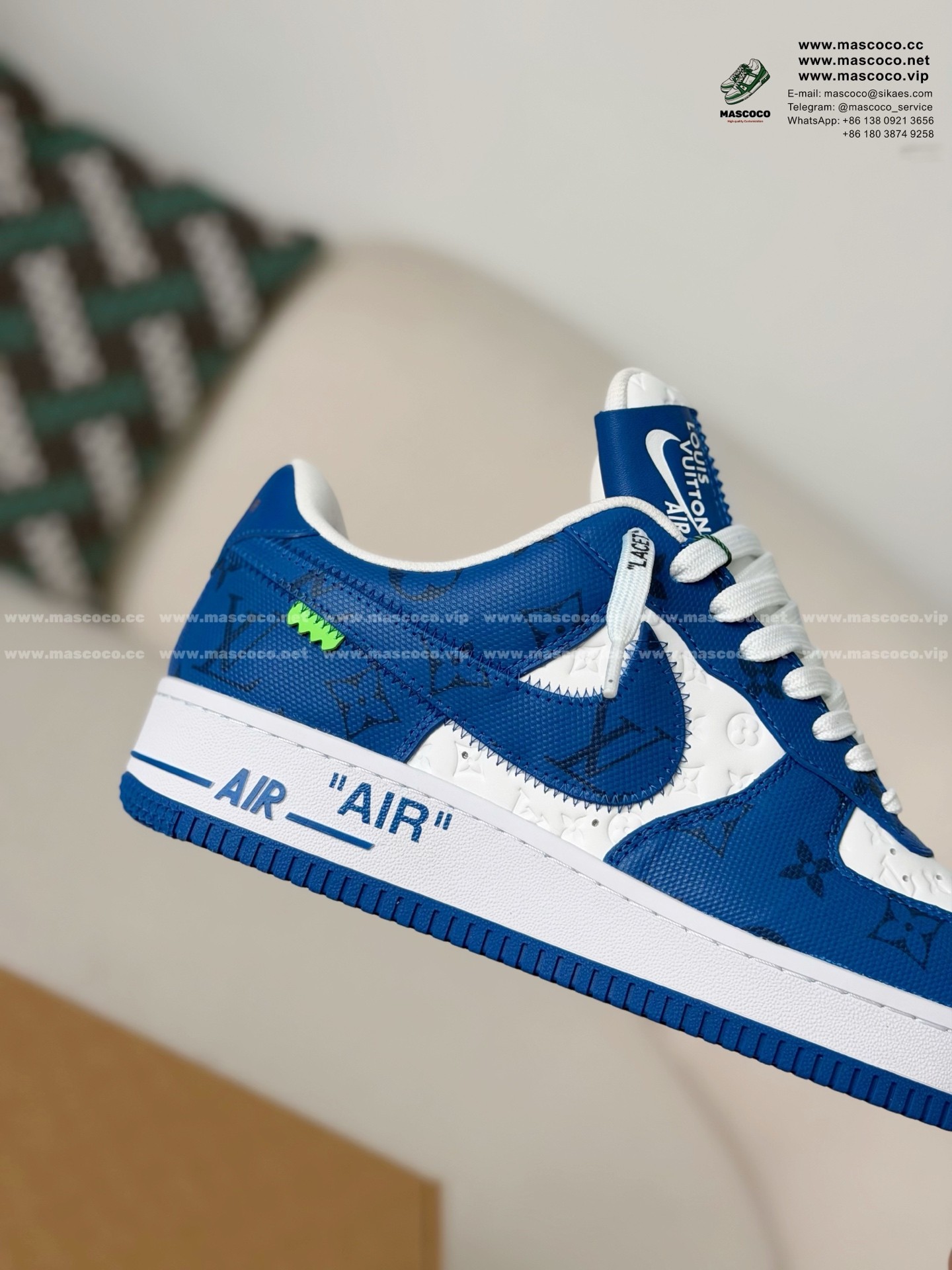「#1117」Louis Vuitton x Nike Air Force 1 Sneaker - Image 7