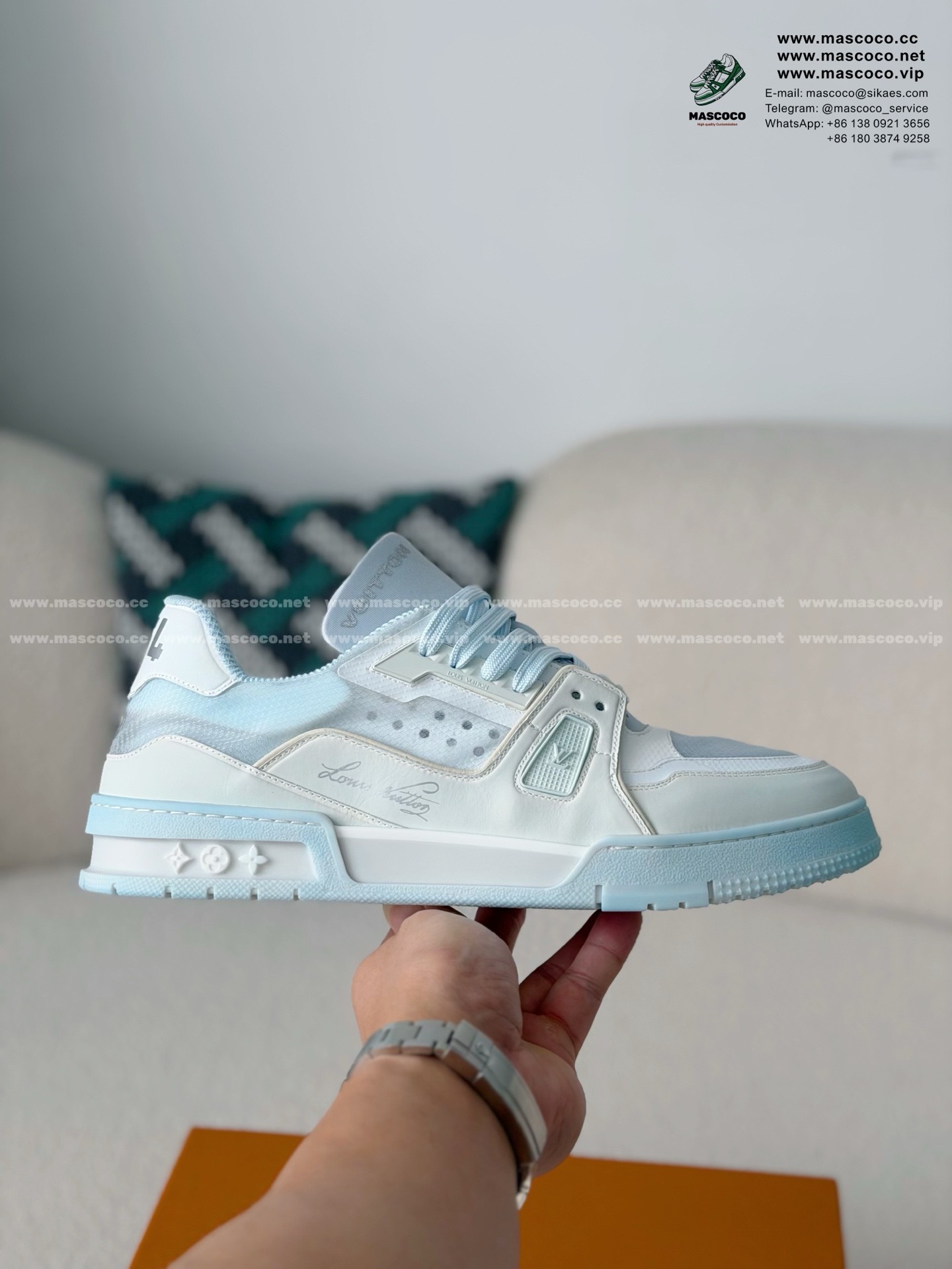 「#6913」LOUIS VUITTON TRAINER 37TH AMERICA'S CUP SNEAKERS - Image 6