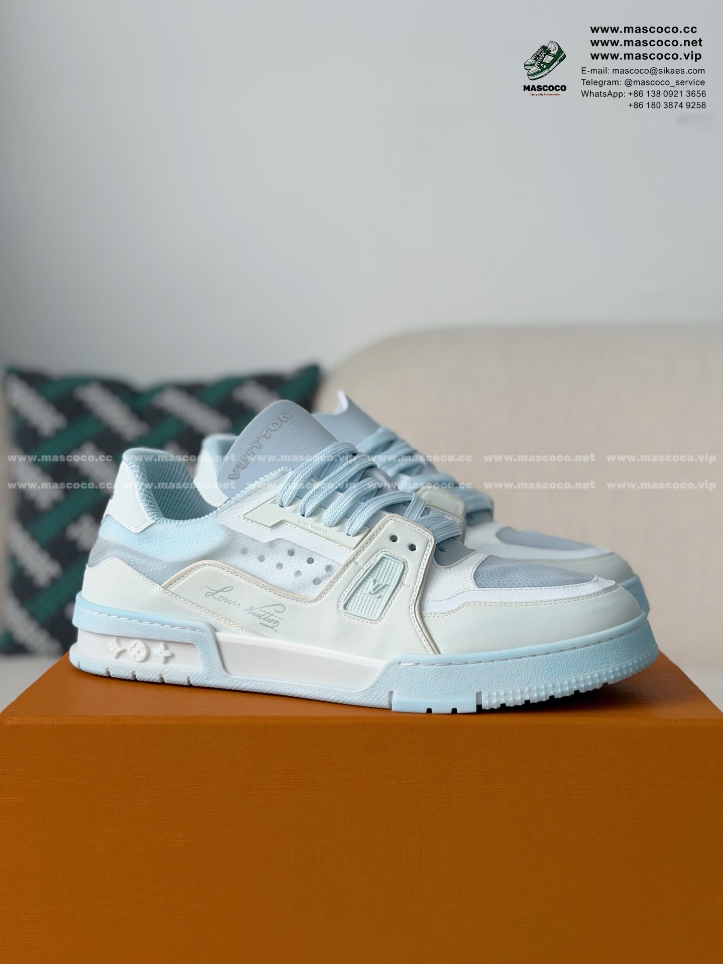 「#6913」LOUIS VUITTON TRAINER 37TH AMERICA'S CUP SNEAKERS - Image 2