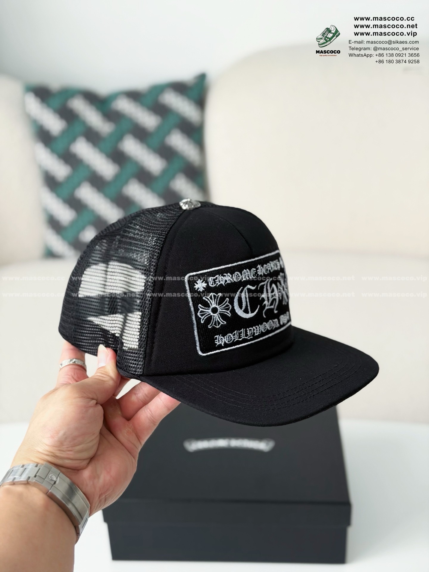 「#6919」Chrome Hearts Mesh Design Baseball Cap - Image 6