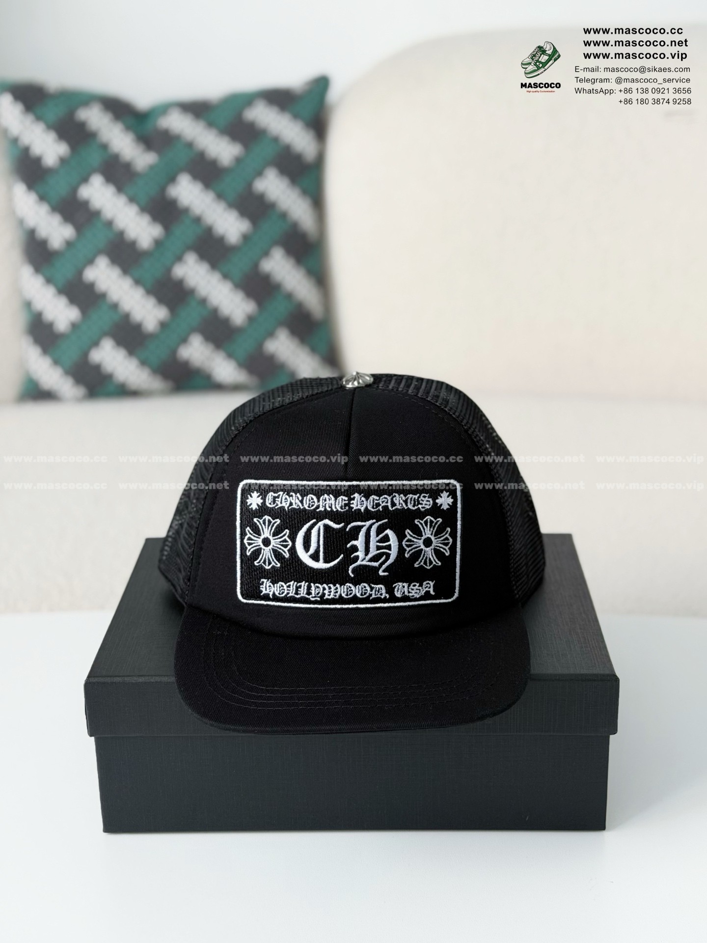 「#6919」Chrome Hearts Mesh Design Baseball Cap - Image 3