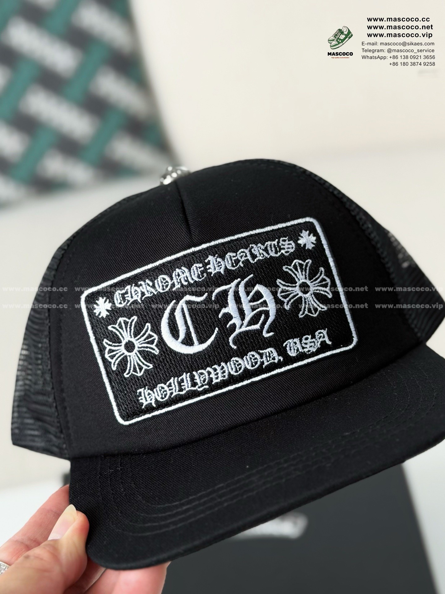 「#6919」Chrome Hearts Mesh Design Baseball Cap - Image 7