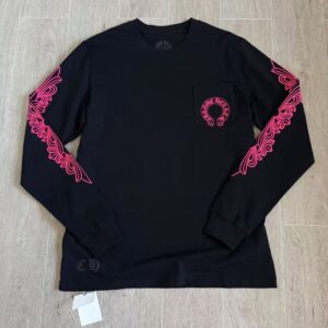 「#6927」Chrome Hearts Pink Double-Sleeve Cross Vine Long Sleeve