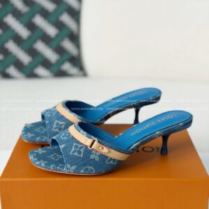「#6929」Louis Vuitton Denim High-Heeled Mules