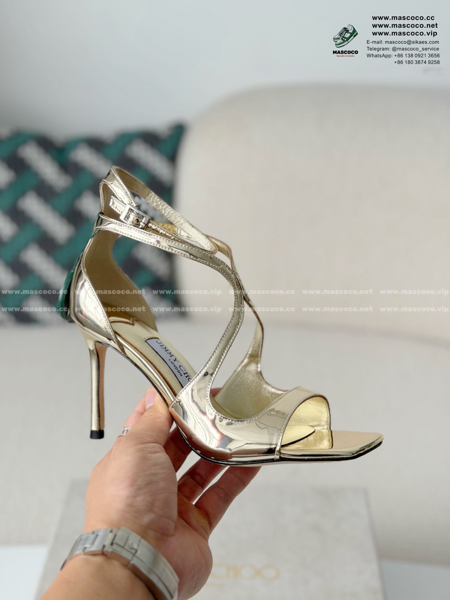 「#6970」Jimmy Choo Azia Buckle High Heels,9.5cm - Image 6