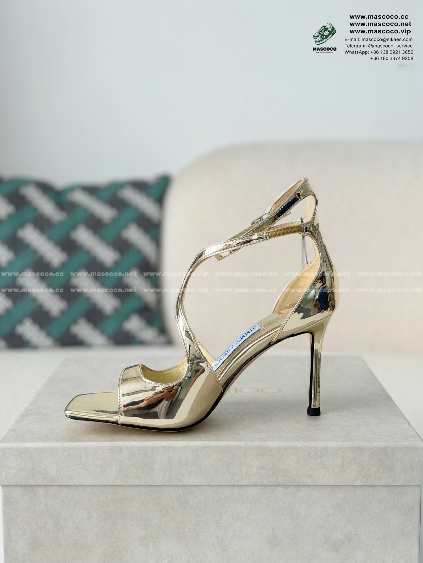 「#6970」Jimmy Choo Azia Buckle High Heels,9.5cm - Image 4