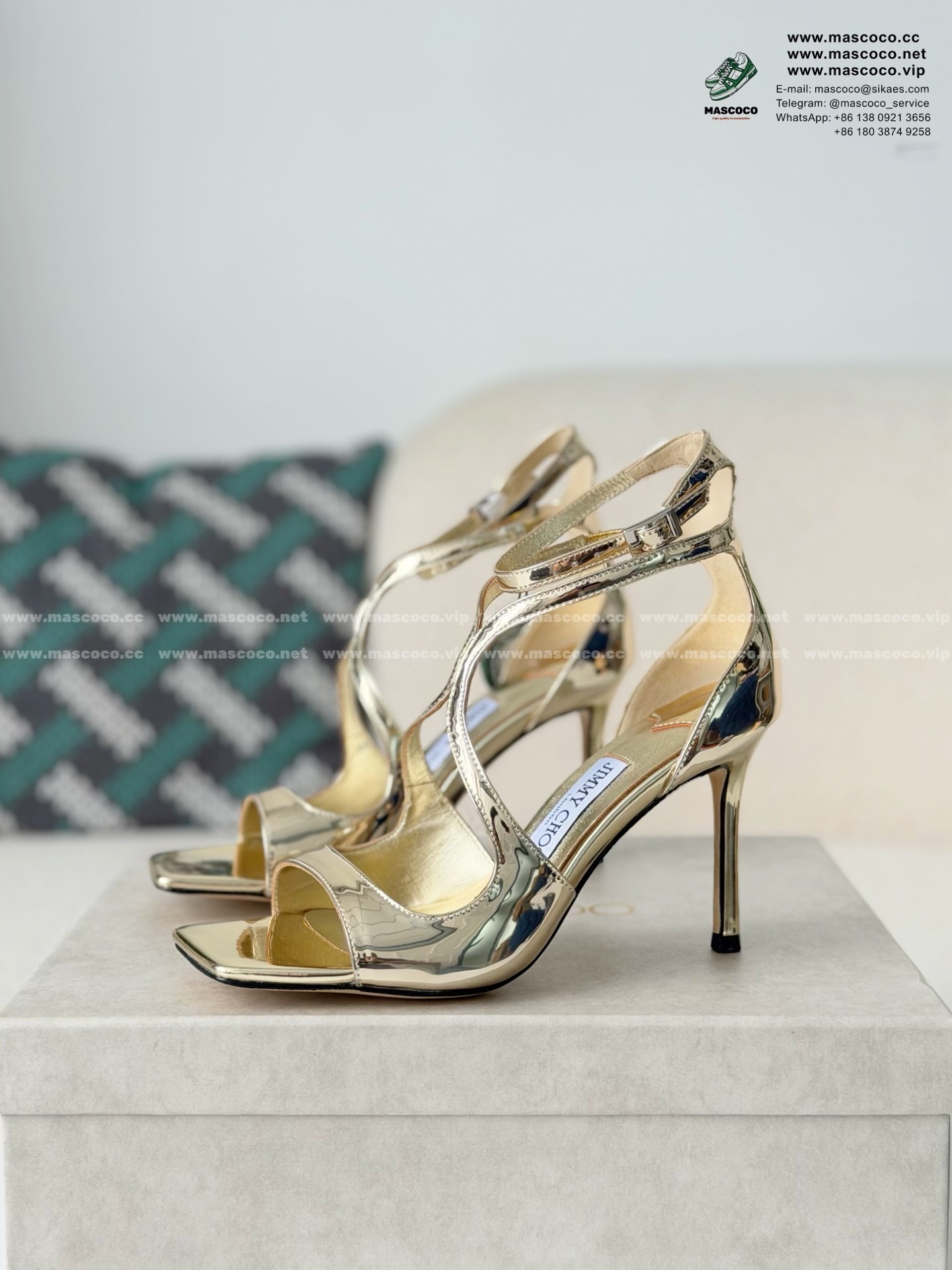 「#6970」Jimmy Choo Azia Buckle High Heels,9.5cm