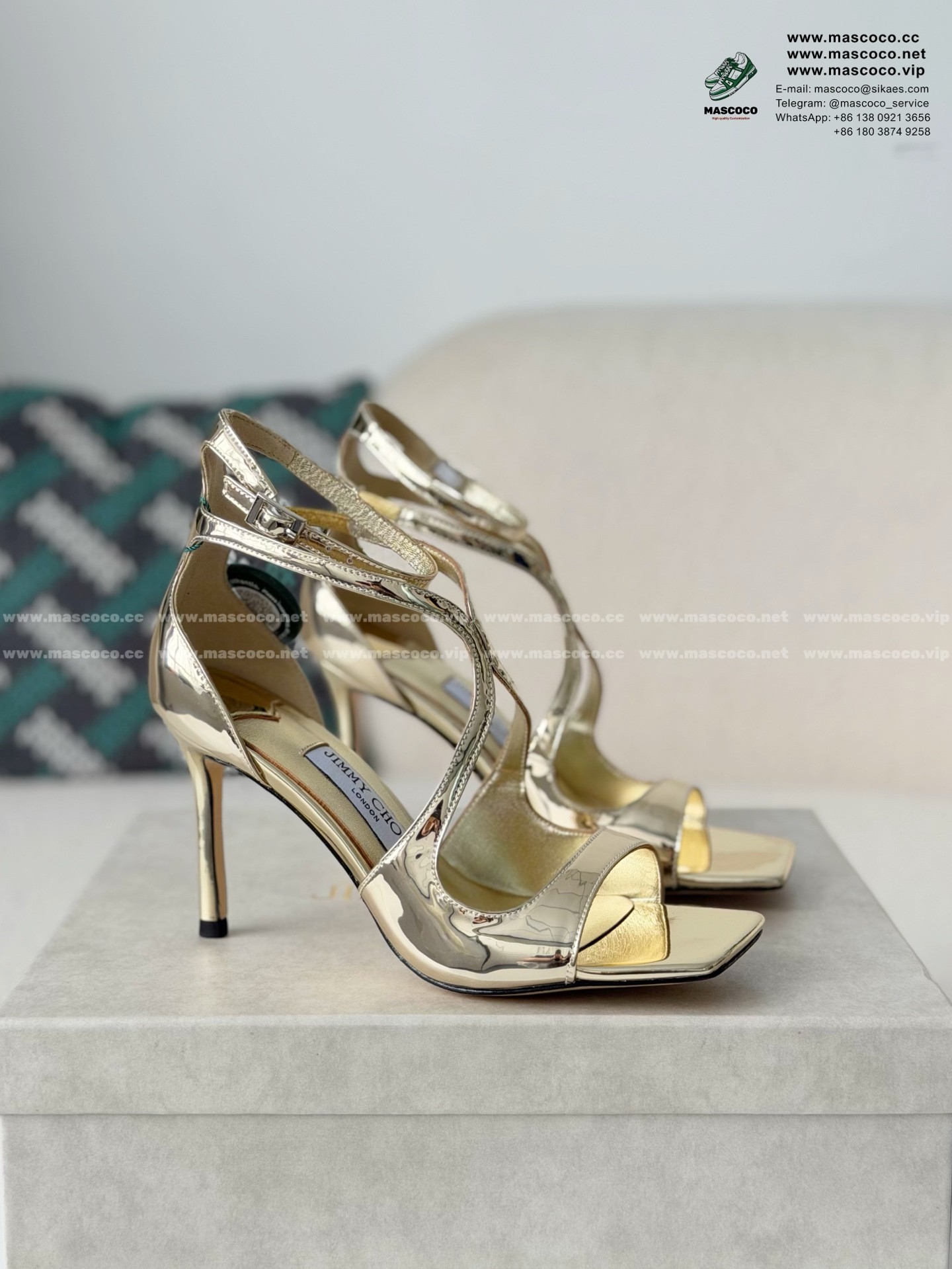「#6970」Jimmy Choo Azia Buckle High Heels,9.5cm - Image 2