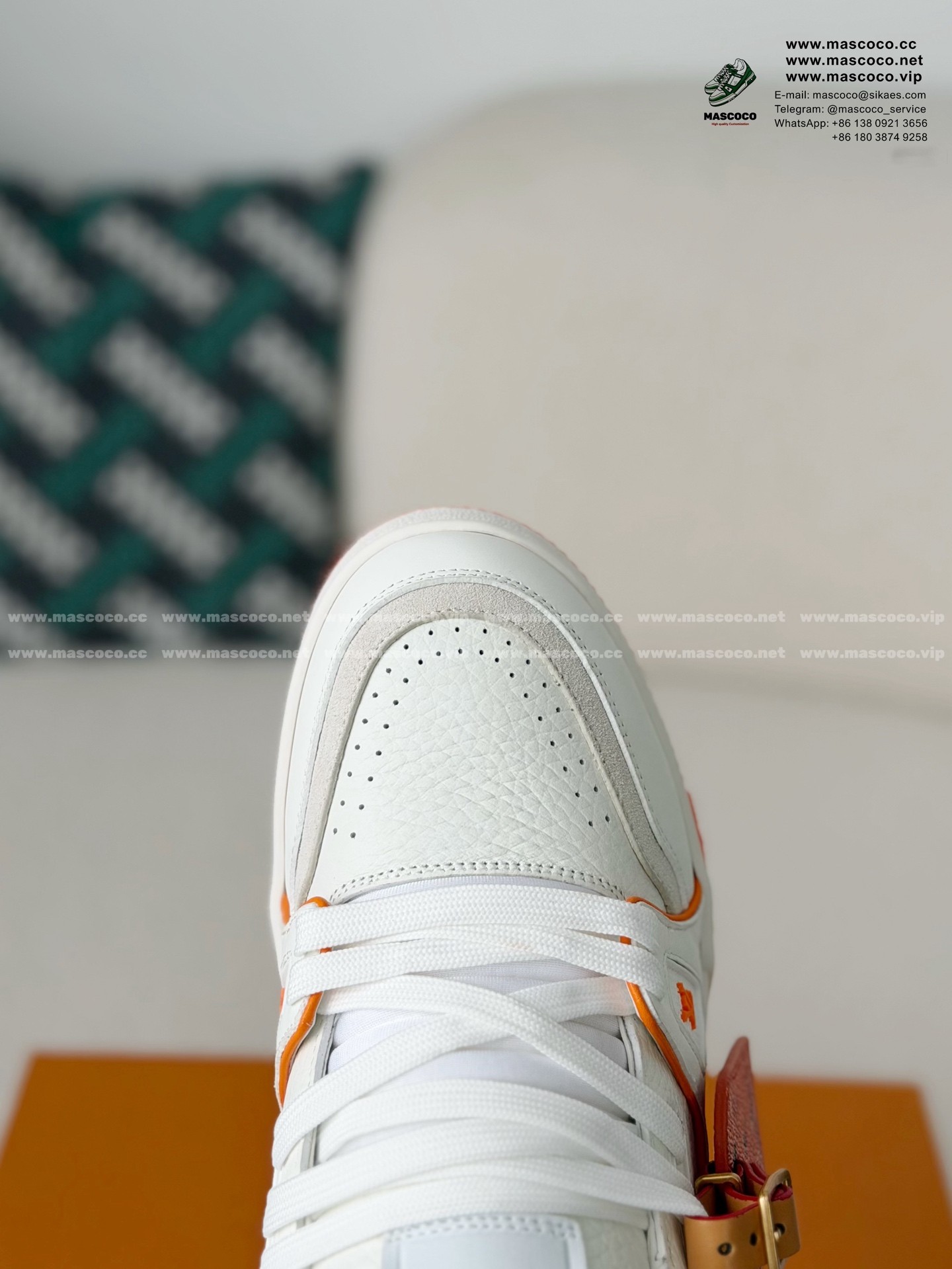 「#6972」LOUIS VUITTON TRAINER FULL-GRAIN LEATHER SNEAKERS - Image 9