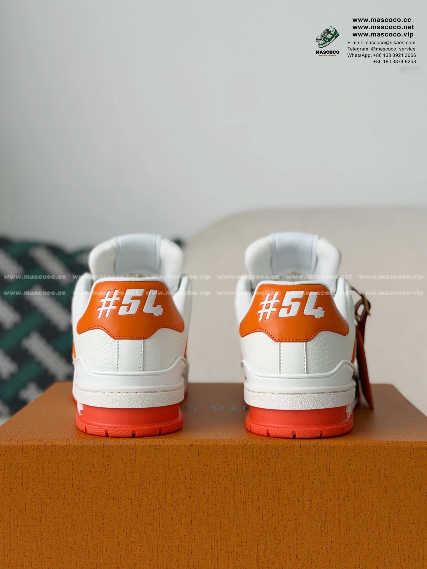 「#6972」LOUIS VUITTON TRAINER FULL-GRAIN LEATHER SNEAKERS - Image 3