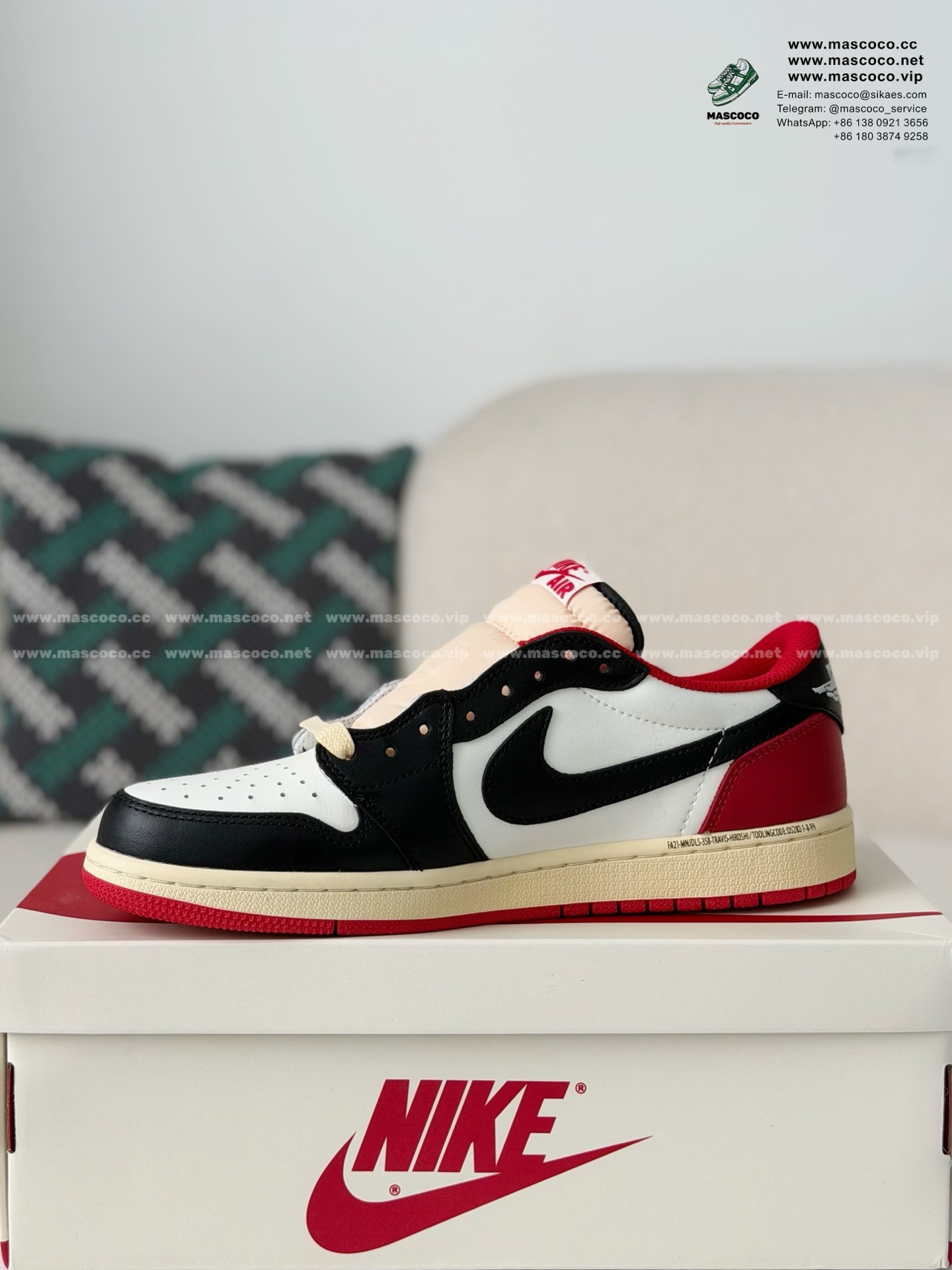 「#6985」Nike AirJordan1 x TravisScott AJ Low - Image 4