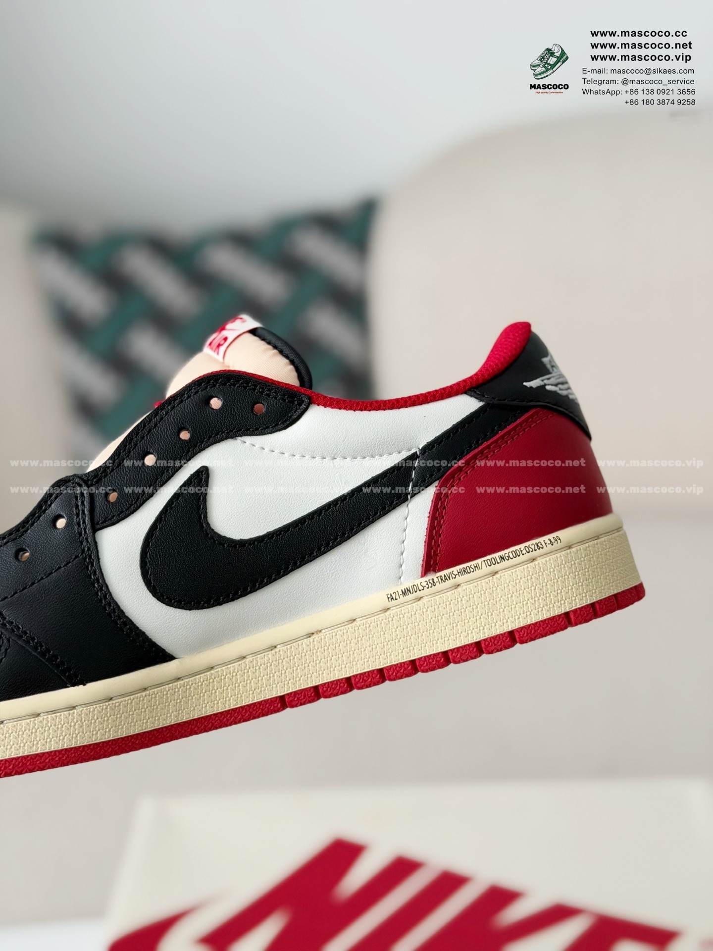「#6985」Nike AirJordan1 x TravisScott AJ Low - Image 8