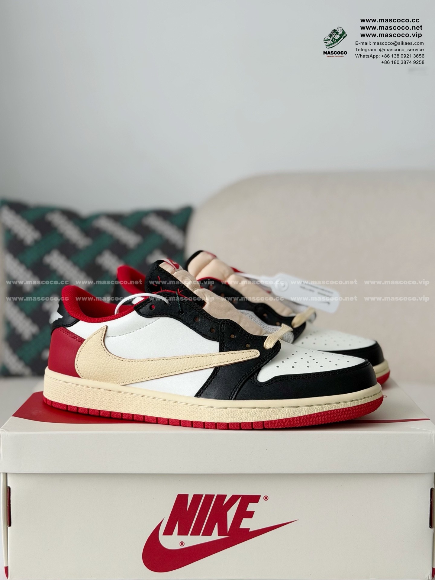 「#6985」Nike AirJordan1 x TravisScott AJ Low - Image 2