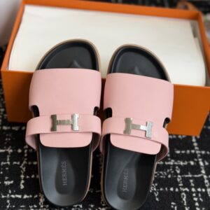 「#7102」Hermes Jaures Calfskin Sandals