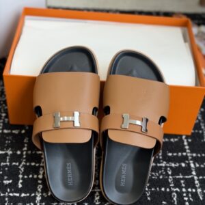 「#7103」Hermes Jaures Calfskin Sandals