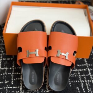 「#7105」Hermes Jaures Calfskin Sandals