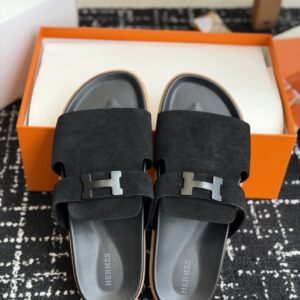 「#7114」Hermes Jaures Suede Sandals