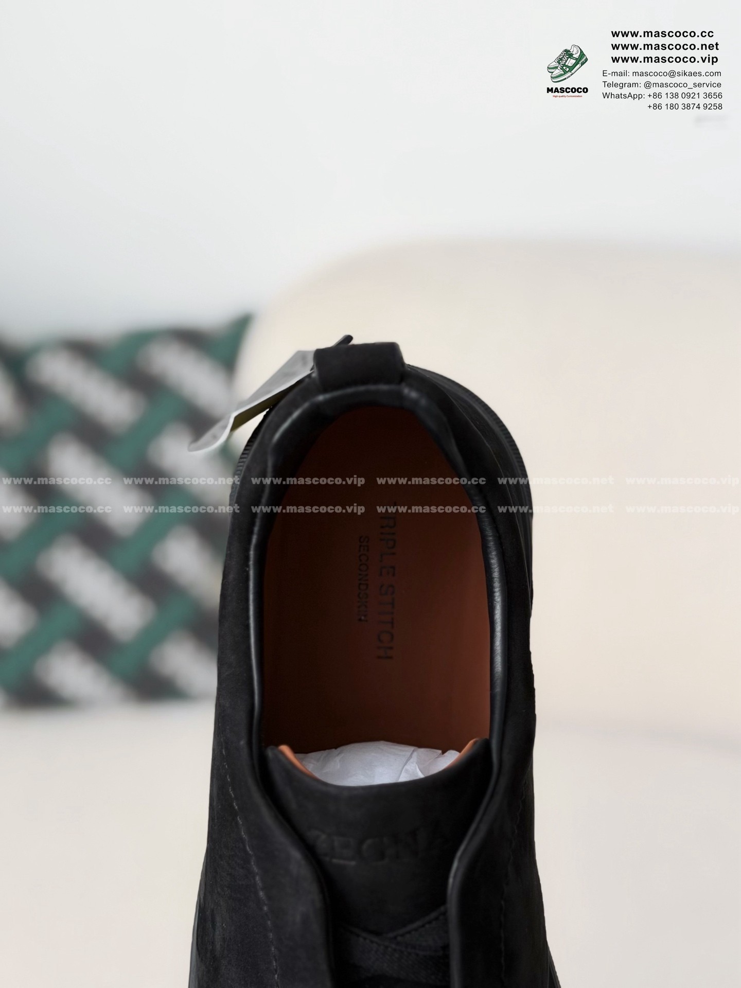 「#7368」Zegna Triple Stitch Sneakers - Image 8