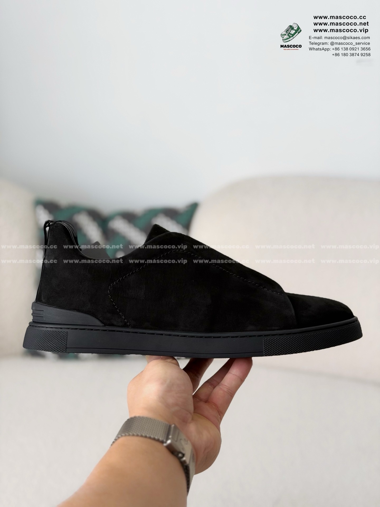 「#7368」Zegna Triple Stitch Sneakers - Image 6