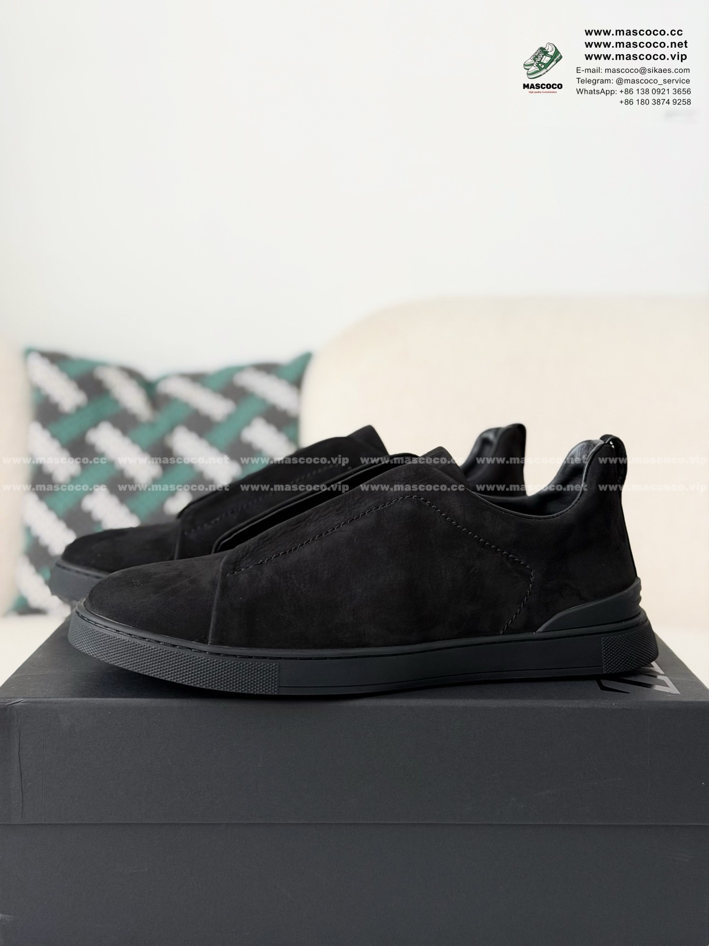「#7368」Zegna Triple Stitch Sneakers