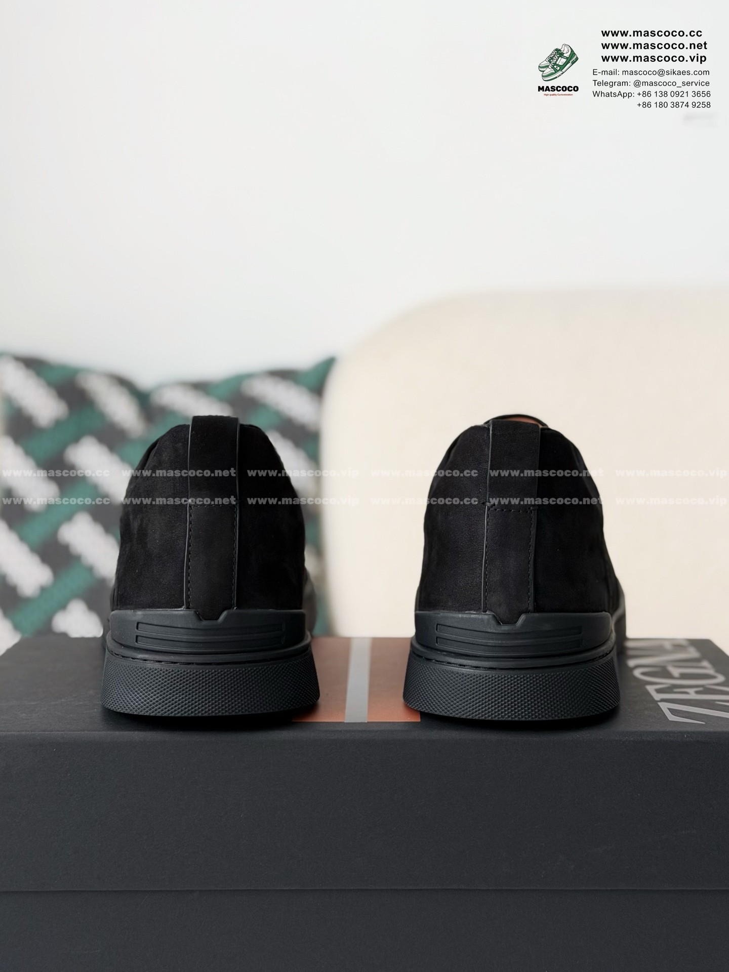 「#7368」Zegna Triple Stitch Sneakers - Image 3