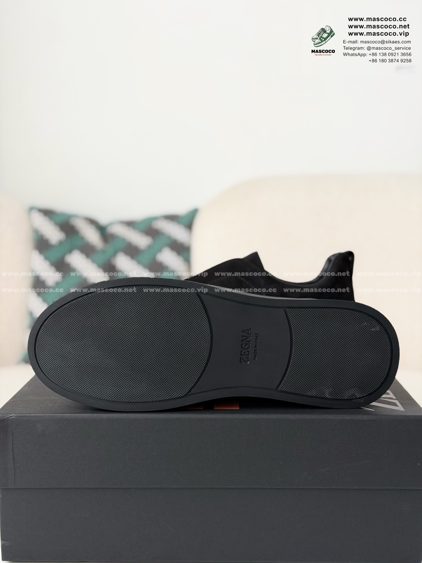 「#7368」Zegna Triple Stitch Sneakers - Image 5