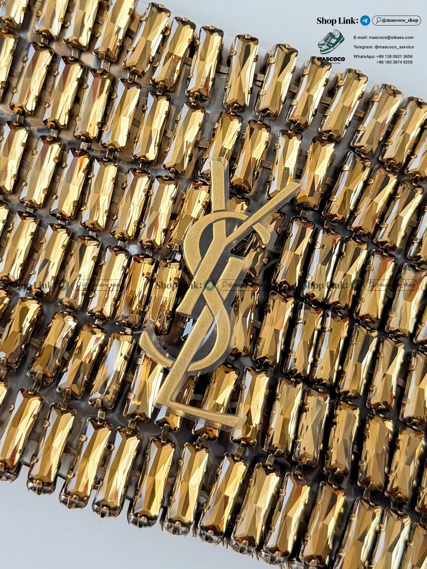 「#7369」YSL Evening Swarovski Crystal Rhinestone Handbag, with Solid Steel Hardware Size:18*7.5*2.5cm - Image 5