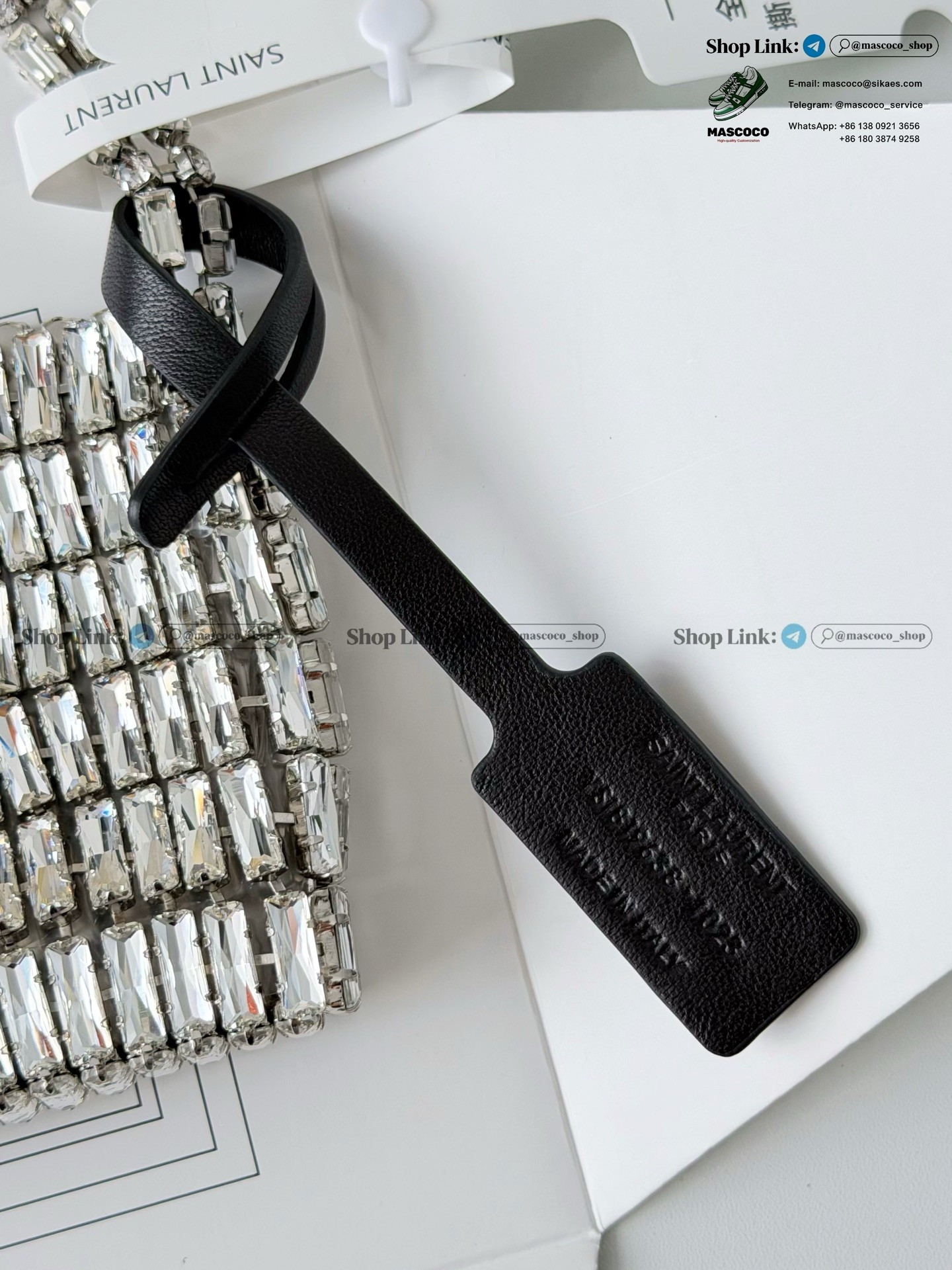 「#7370」YSL Evening Swarovski Crystal Rhinestone Handbag, with Solid Steel Hardware Size:18*7.5*2.5cm - Image 6