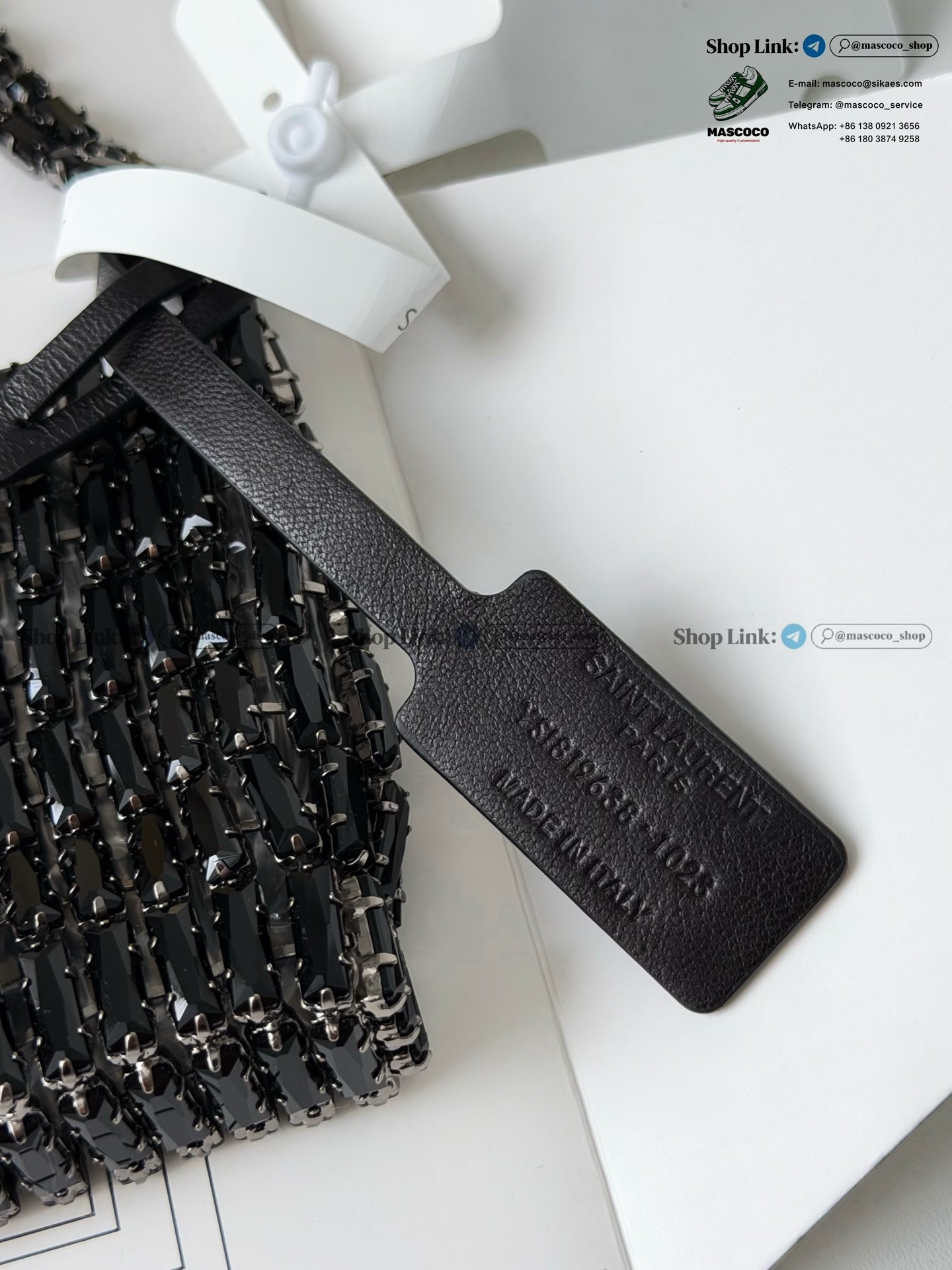 「#7371」YSL Evening Swarovski Crystal Rhinestone Handbag, with Solid Steel Hardware Size:18*7.5*2.5cm - Image 6