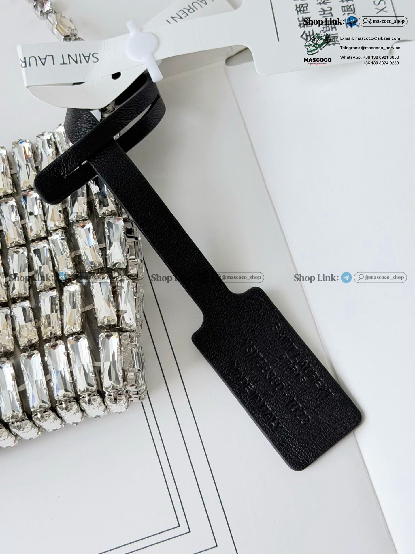 「#7374」YSL Evening Swarovski Crystal Rhinestone Handbag, with Solid Steel Hardware Size:11.5*8.5*2.5cm - Image 6