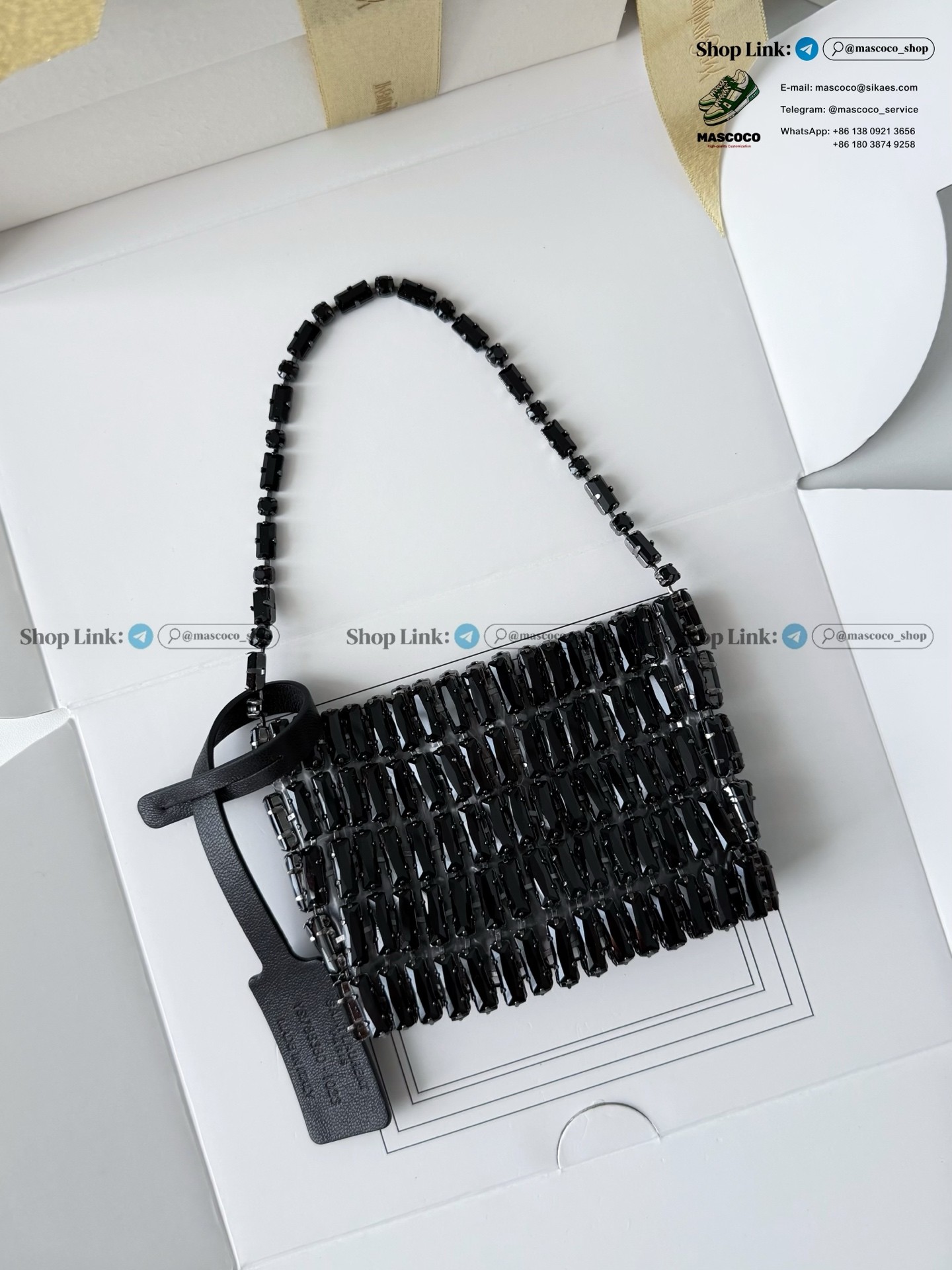 「#7376」YSL Evening Swarovski Crystal Rhinestone Handbag, with Solid Steel Hardware Size:11.5*8.5*2.5cm - Image 9