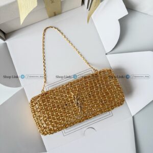 「#7379」YSL Evening Woven Metal Clutch Size：19*9*5cm