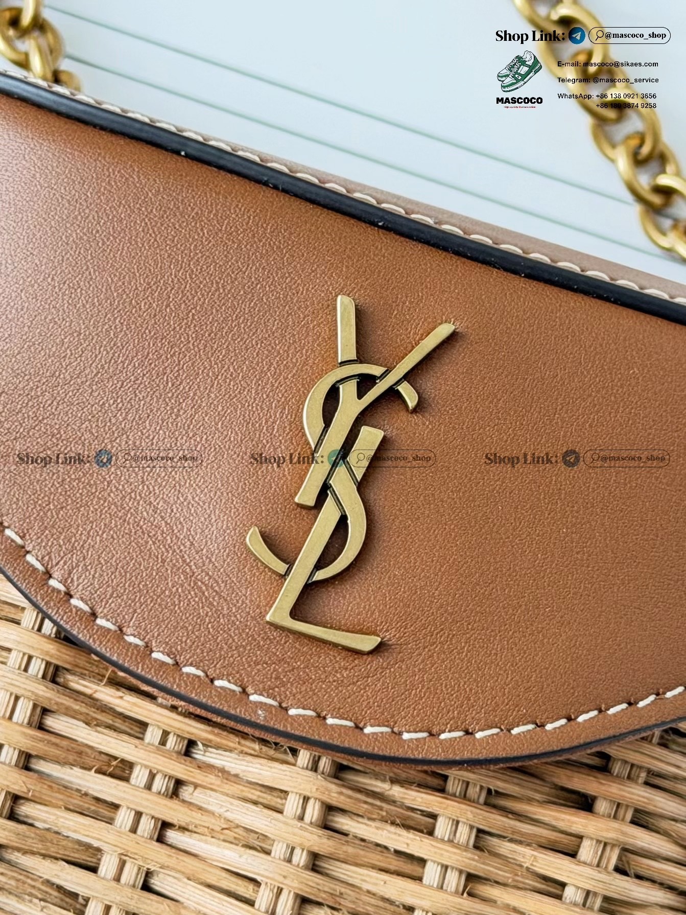 「#7380」YSL June Micro Box Wicker Leather Crossbody Bag Size:10.5*8*5cm - Image 5
